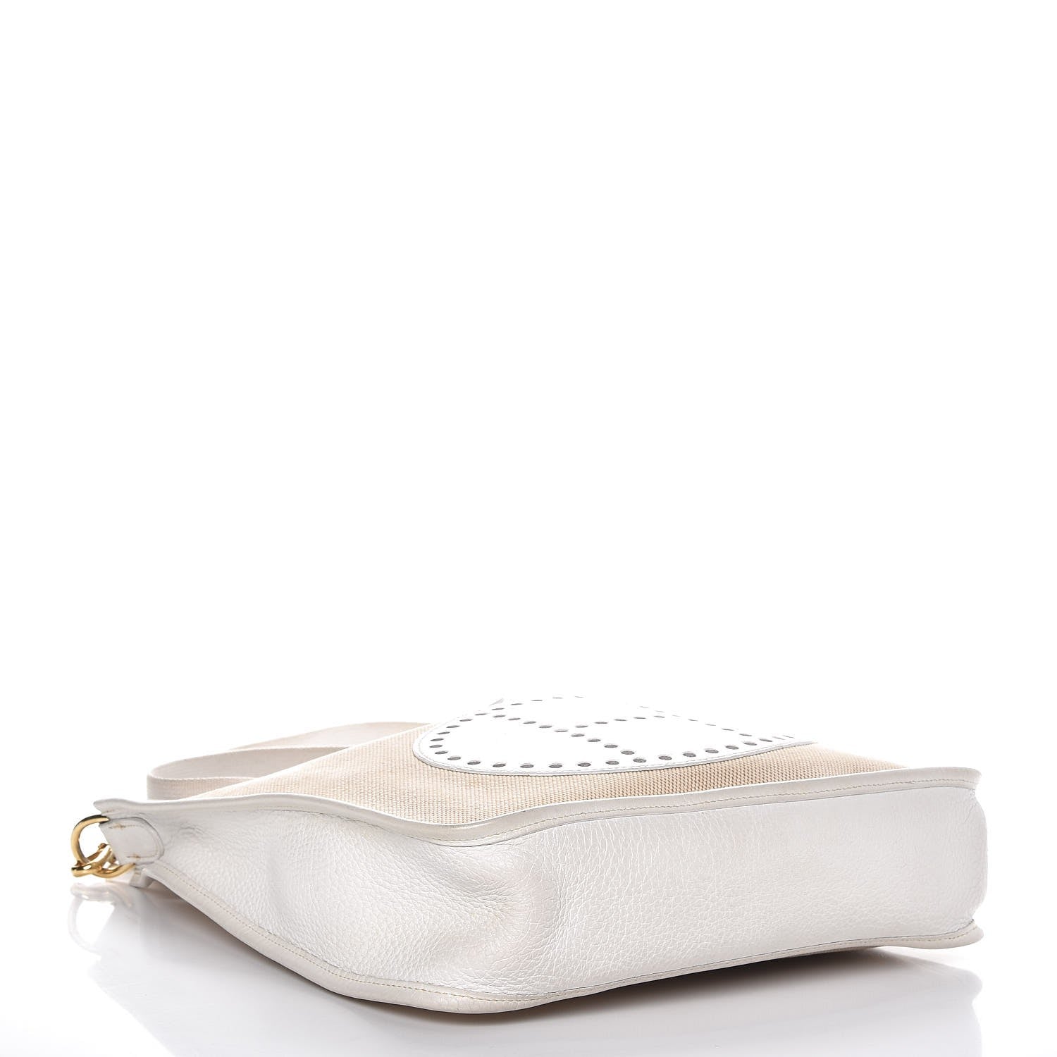 Hermes Toile Taurillon Clemence Evelyne PM Blanc White 4 of 11