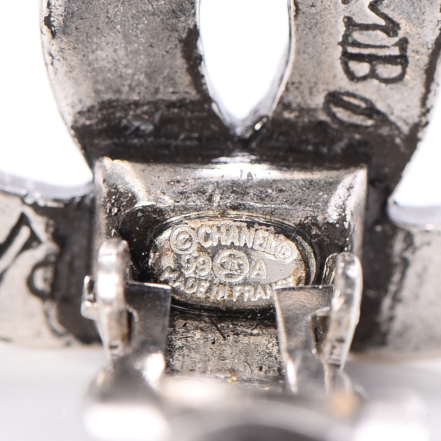 Chanel CC Clip On Earrings Silver 4 of 4