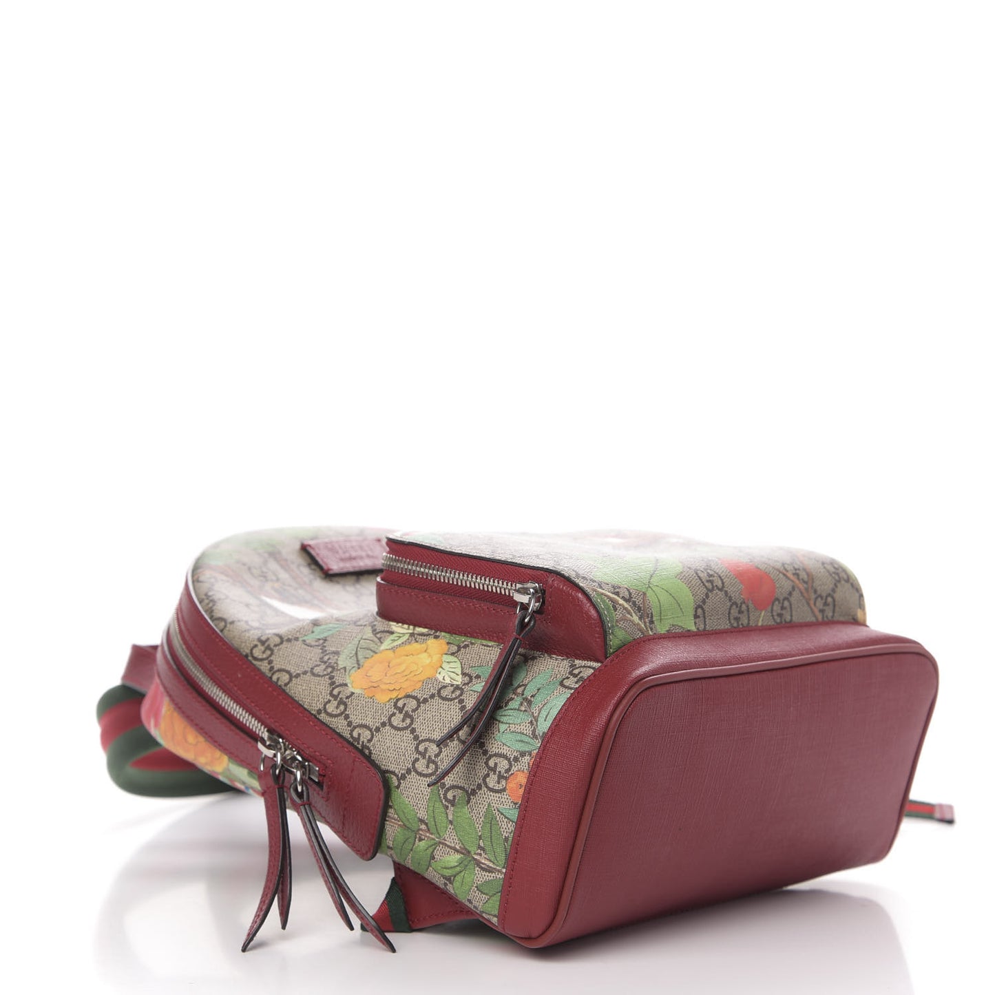 GG Supreme Monogram Tian Web Small Day Backpack Beige Multicolor Red