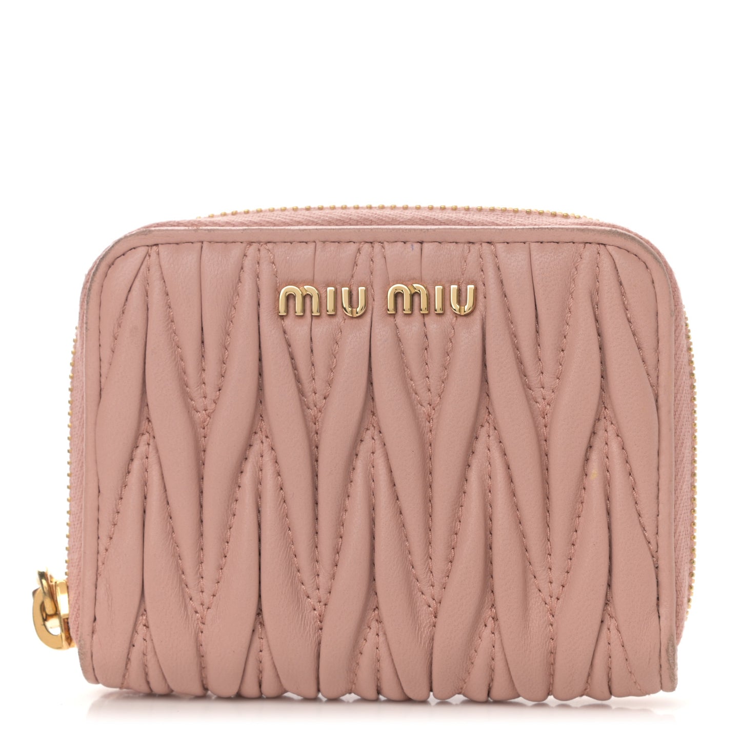Nappa Matelasse Zip Around Compact Wallet Orchidea