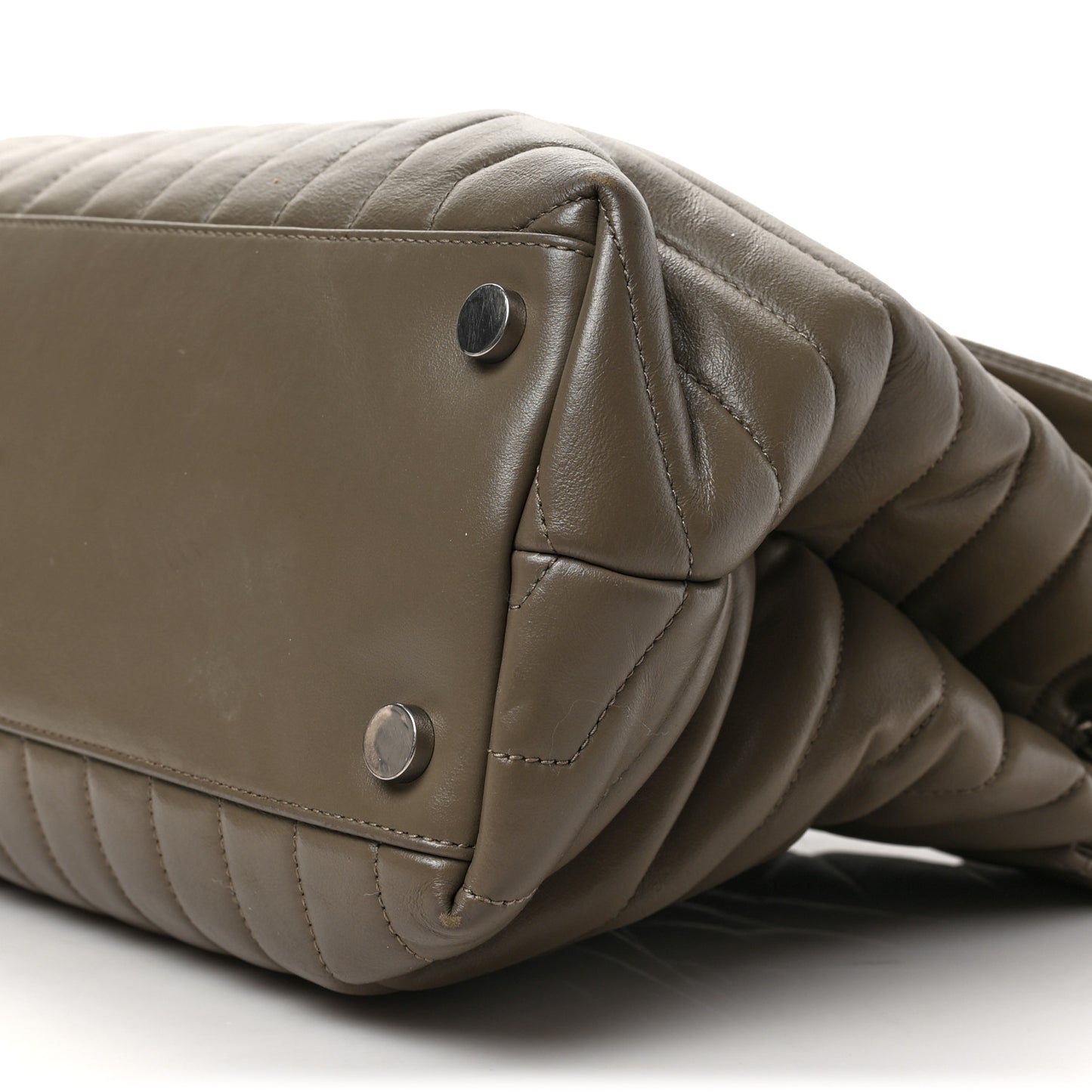 Calfskin Y Quilted Monogram Large Loulou Chain Satchel Taupe