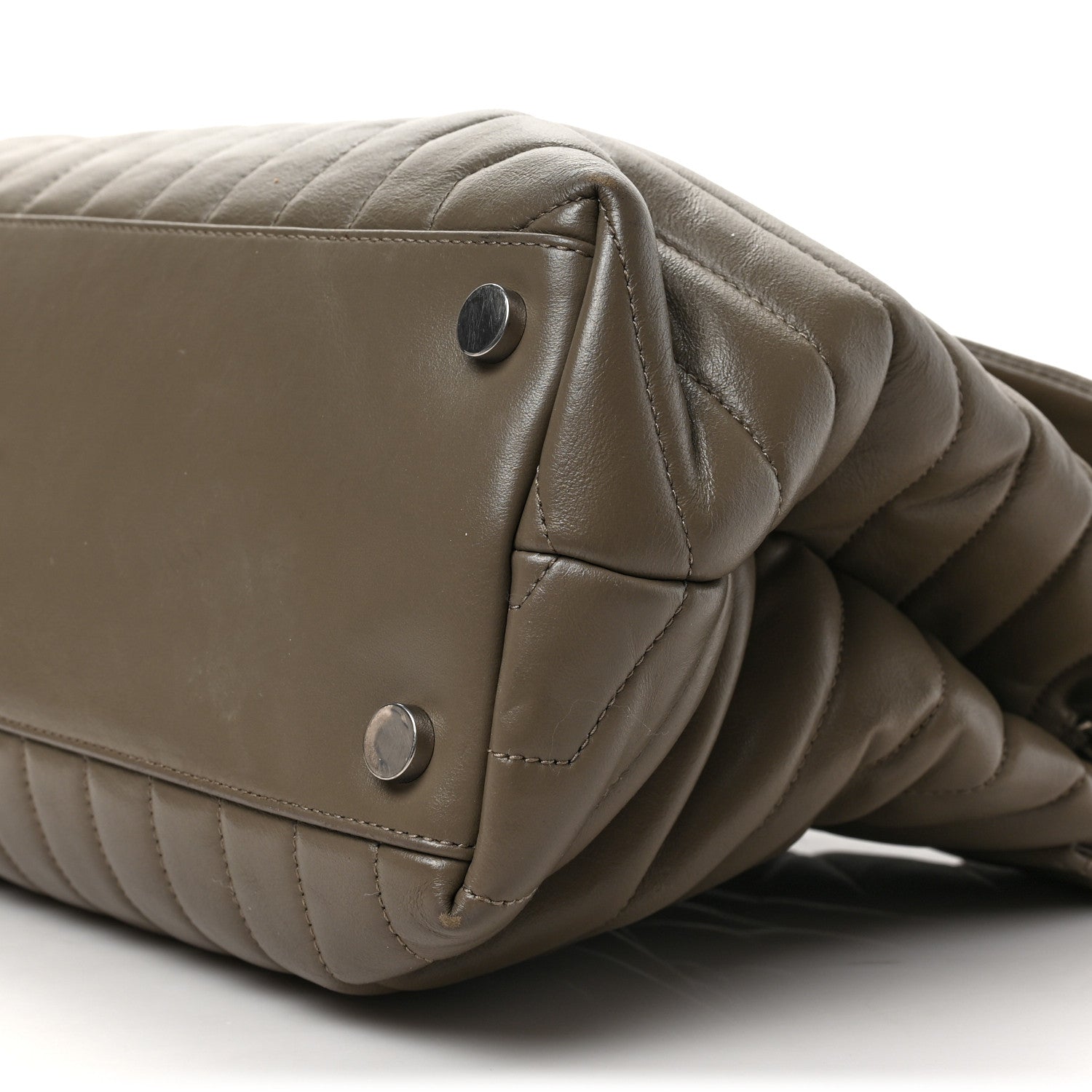 Saint Laurent Calfskin Y Quilted Monogram Large Loulou Chain Satchel Taupe 9 of 9