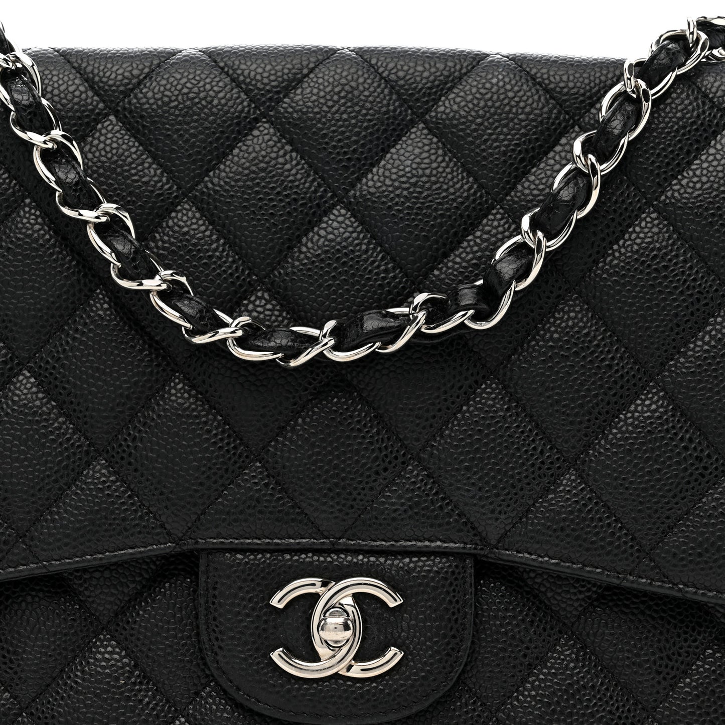 Caviar Quilted Jumbo Single Flap Black