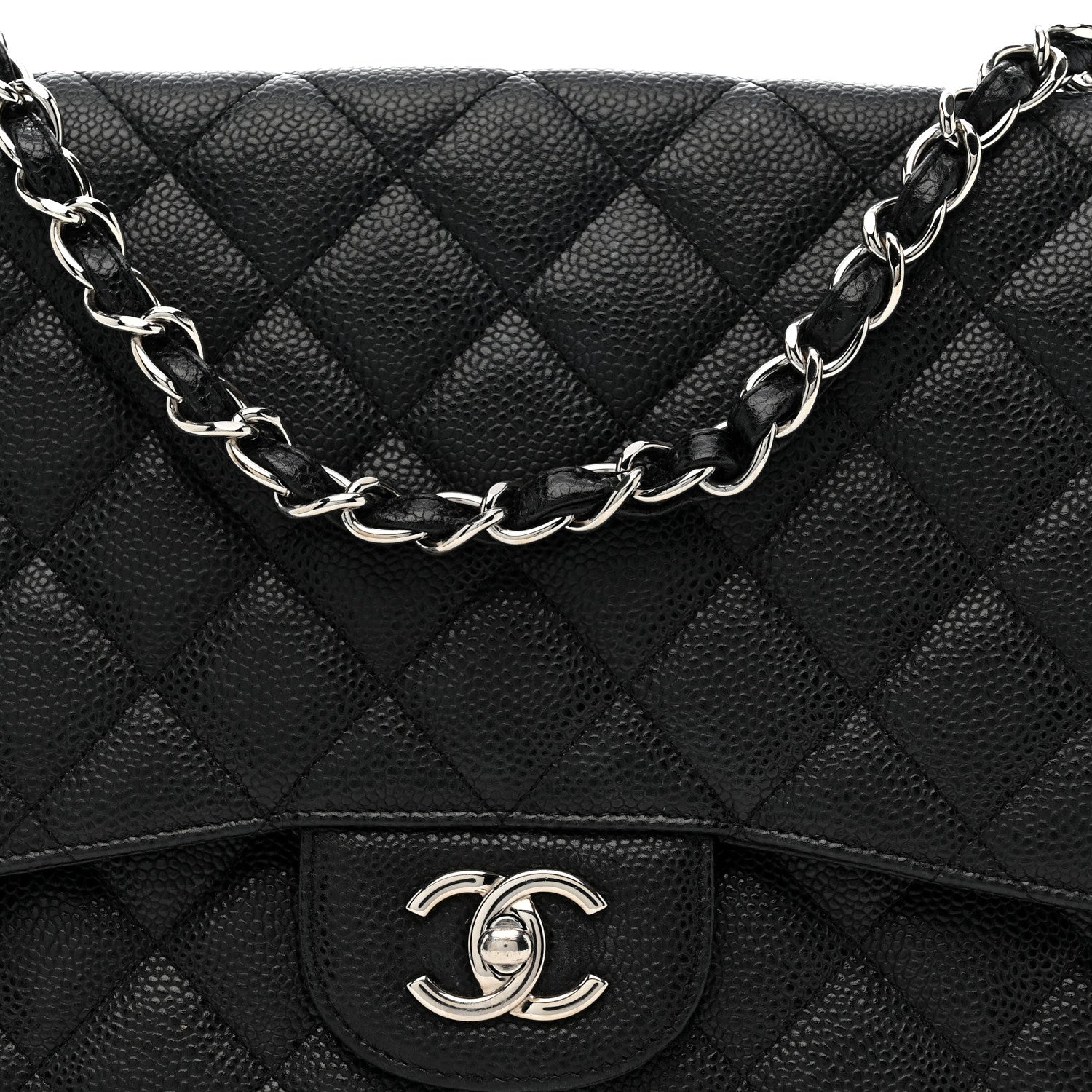 Chanel Caviar Quilted Jumbo Single Flap Black 8 of 10