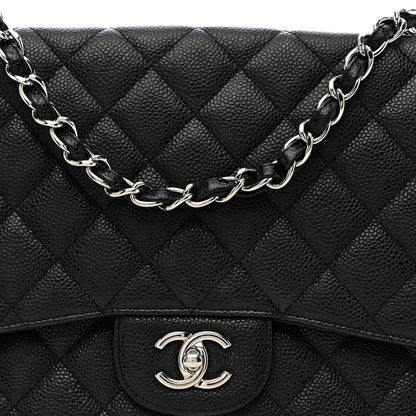 Chanel Caviar Quilted Jumbo Single Flap Black 8 of 10