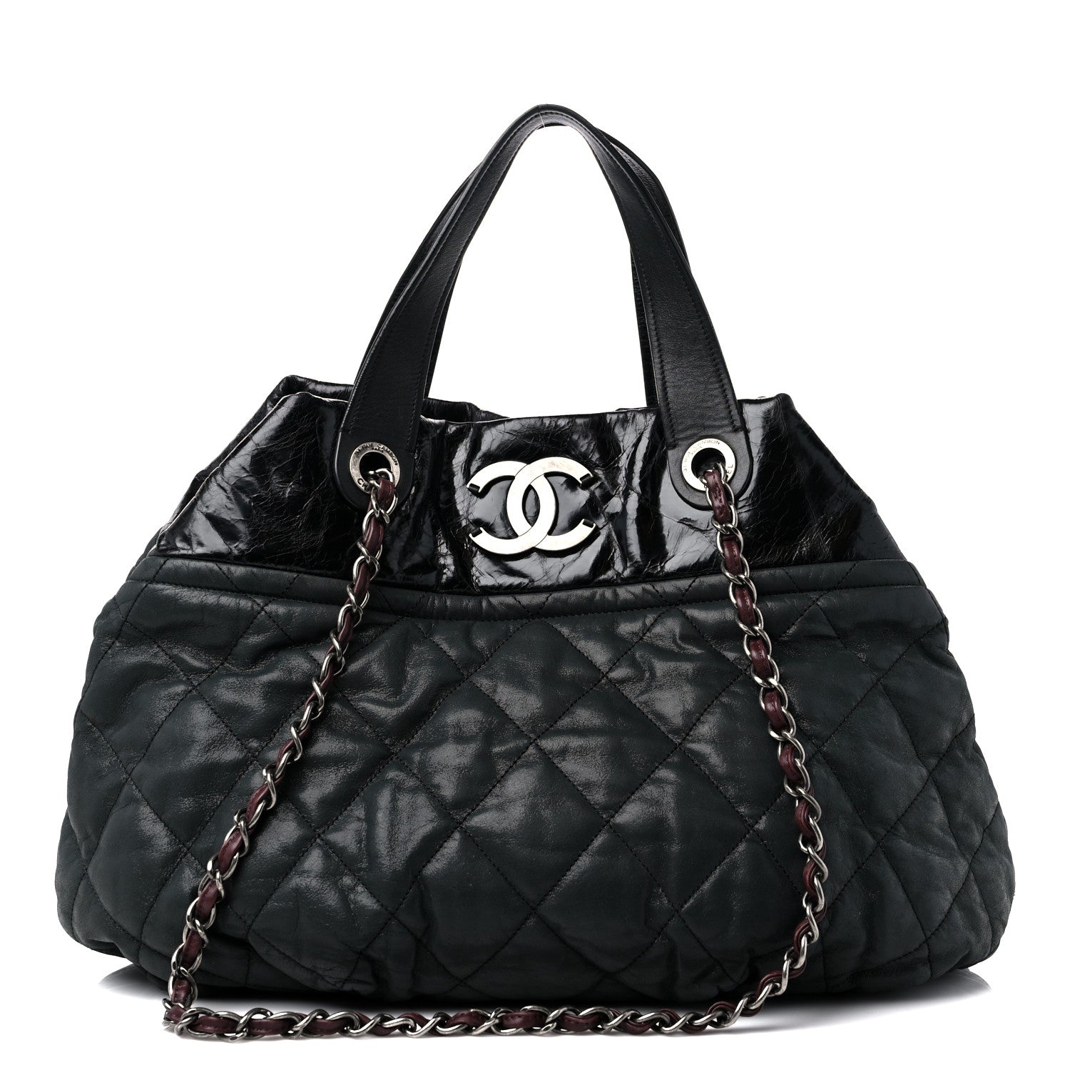 Chanel Iridescent Calfskin Quilted Large In The Mix Tote Black 1 of 14