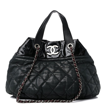 Chanel Iridescent Calfskin Quilted Large In The Mix Tote Black 1 of 14