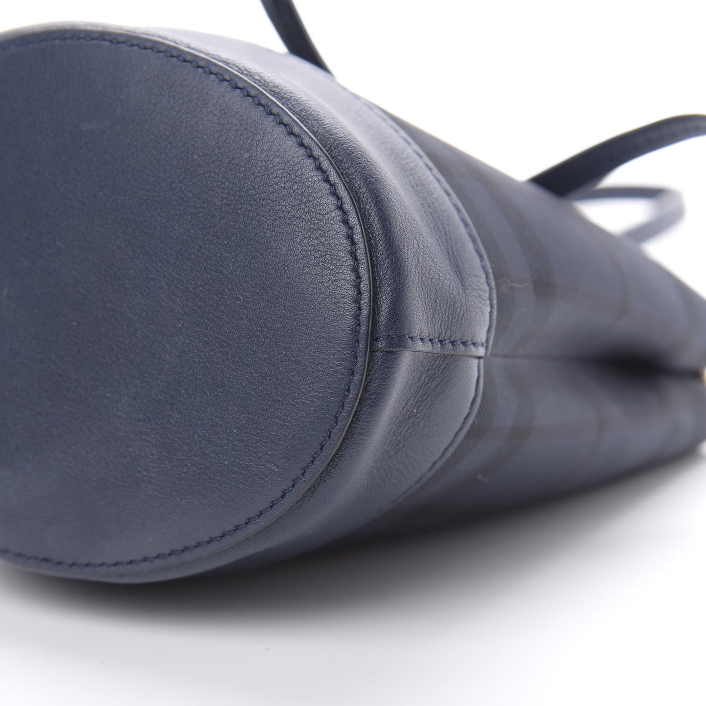 Overdyed Canvas Horseferry Check Baby Bucket Bag Blue Carbon