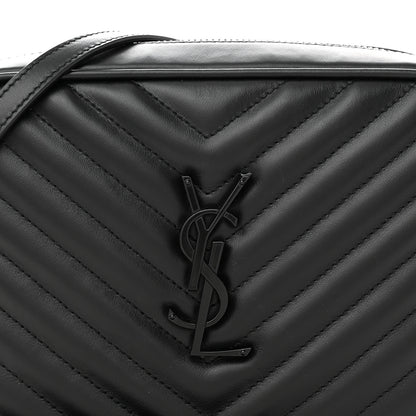 Saint Laurent Calfskin Matelasse Monogram Monochrome Lou Camera Bag Black 8 of 10