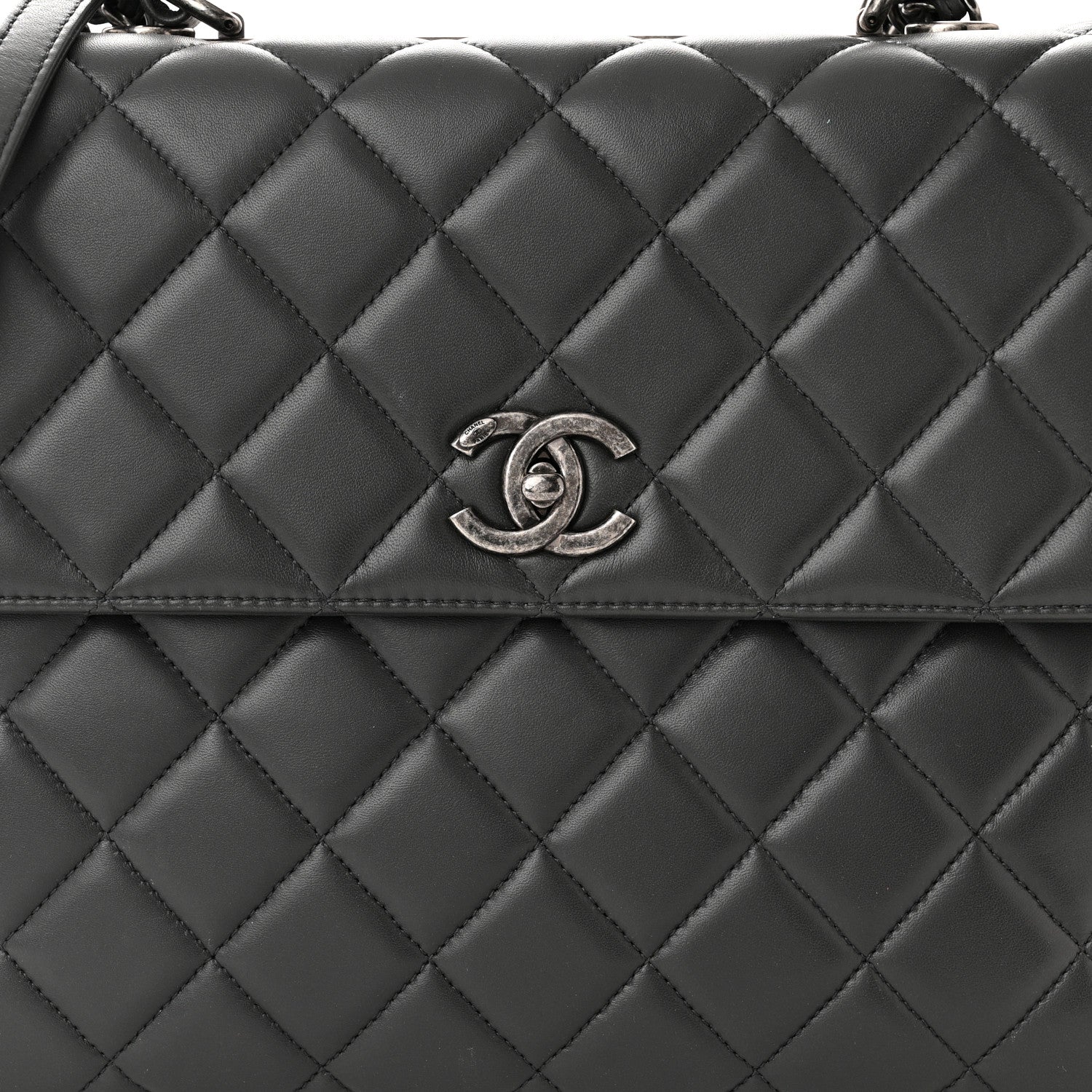 Chanel Lambskin Quilted Large Trendy CC Dual Handle Flap Bag Dark Grey 9 of 15