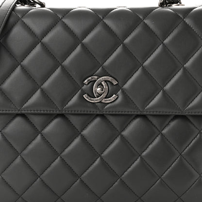 Chanel Lambskin Quilted Large Trendy CC Dual Handle Flap Bag Dark Grey 9 of 15