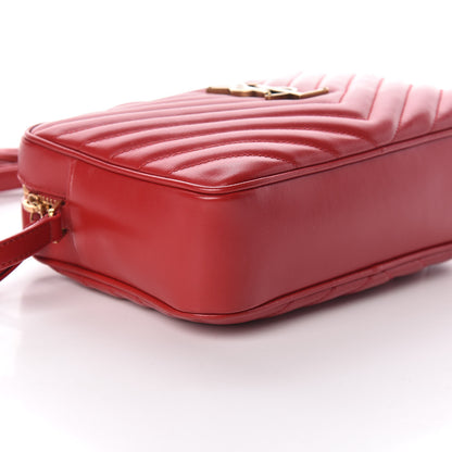 Saint Laurent Calfskin Matelasse Monogram Lou Camera Bag Red 7 of 9