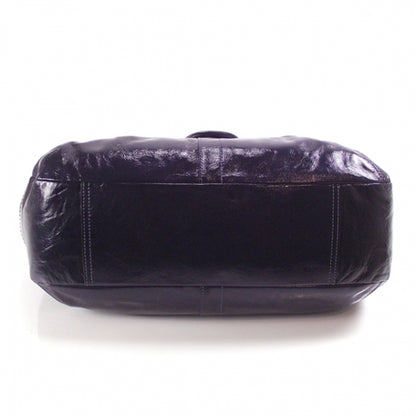 FASHIONPHILE COACHErgoPatentPleatedFramedSatchelNavy 5 of 7