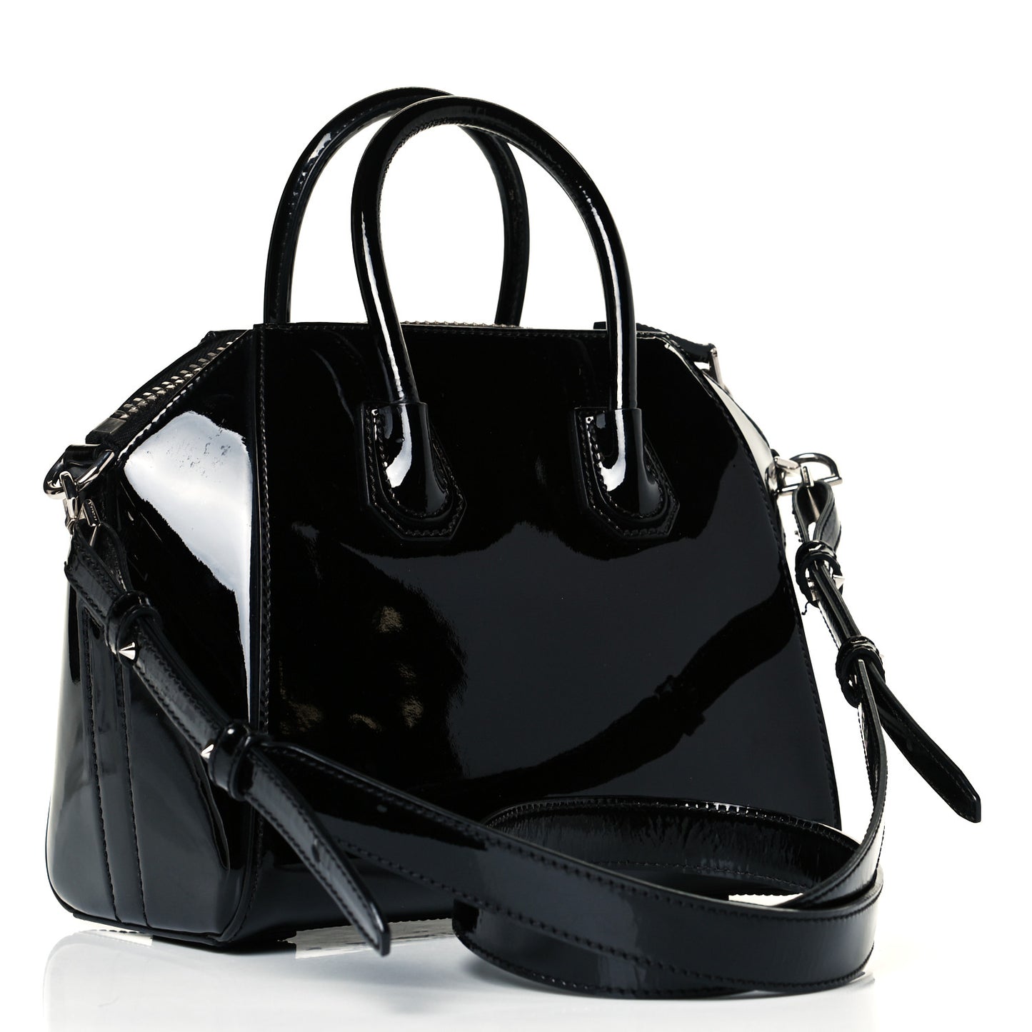 Patent Calfskin Mini Antigona Black