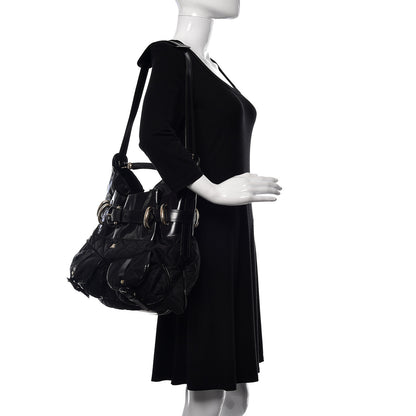 Burberry Calfskin Nylon Quilted Large Manor Tote Black 3 of 12