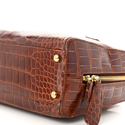 Chanel Alligator Bowler Bag Brown 10 of 12