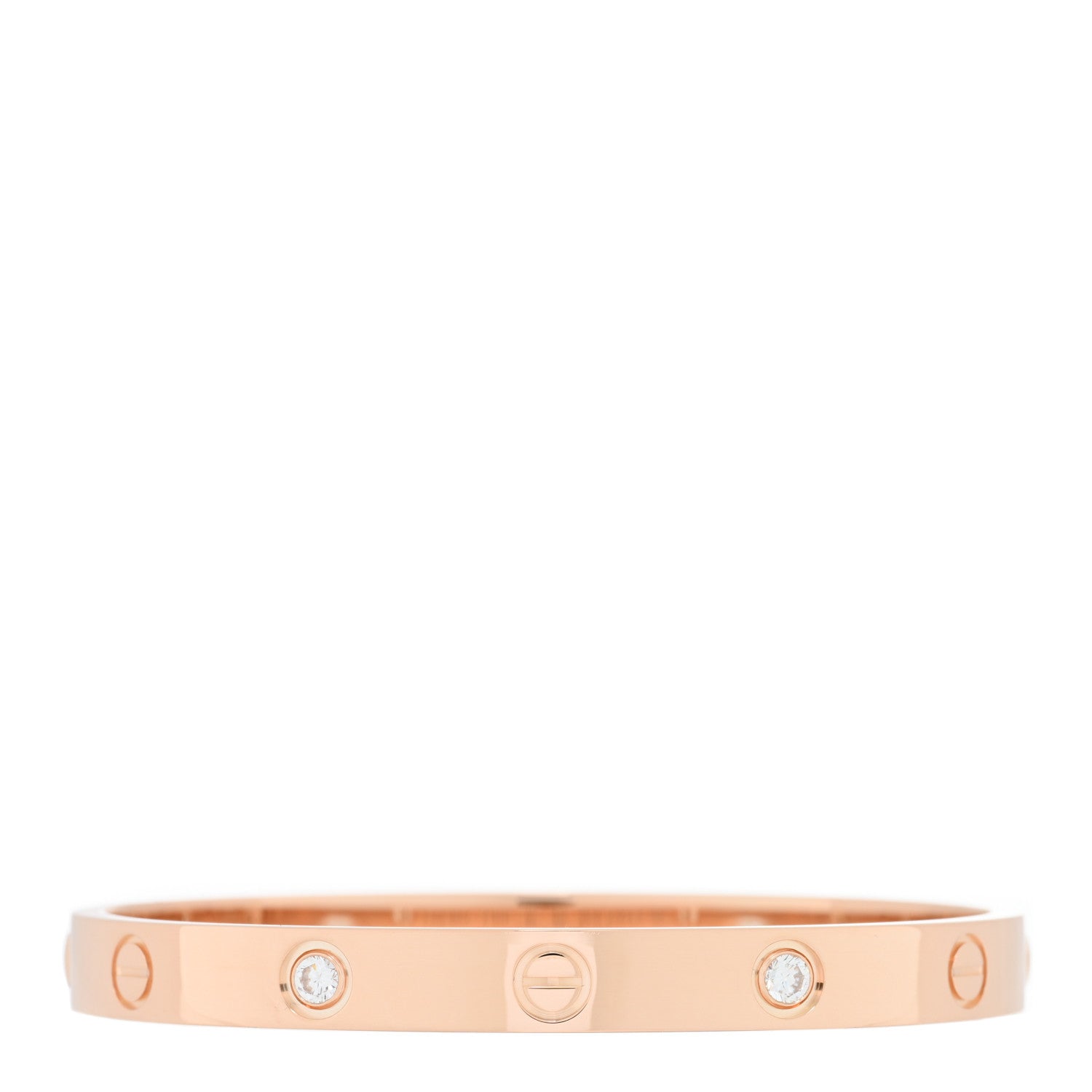 Cartier 18K Pink Gold 4 Diamond LOVE Bracelet 16 2 of 4