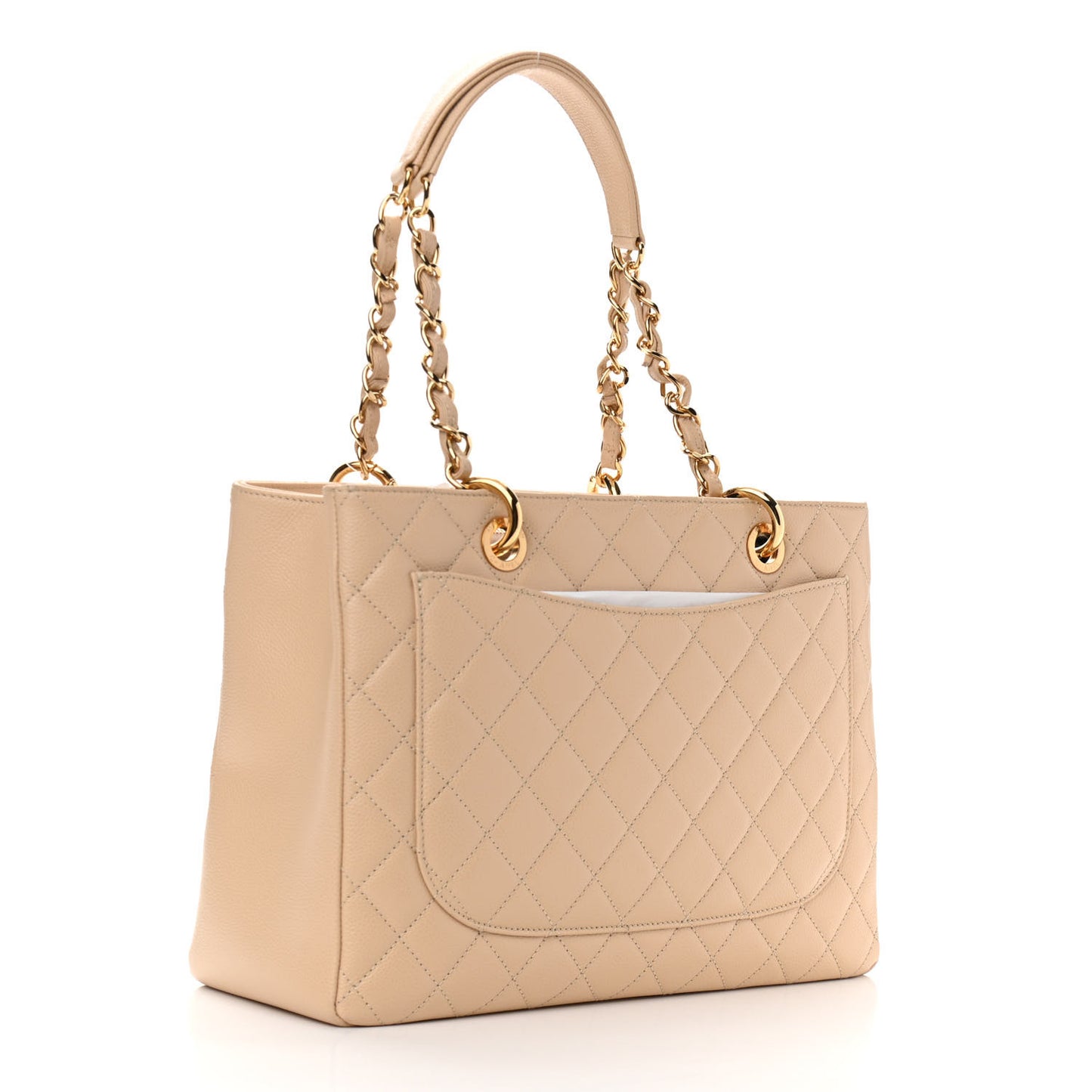 Caviar Quilted Grand Shopping Tote GST Beige Clair