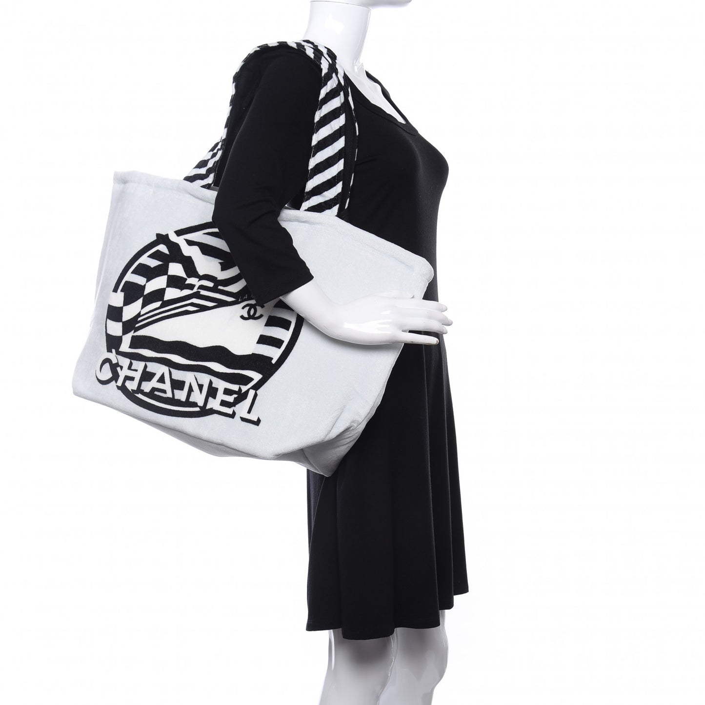 Terry Cloth Cotton La Pausa Bay Reversible Beach Tote