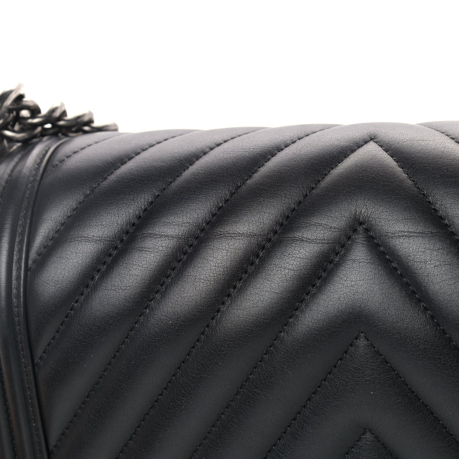 Chanel Calfskin Chevron Quilted New Medium Boy Flap Black 10 of 11