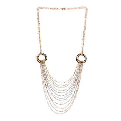 Cartier 18K Pink Yellow White Gold Trinity Multi Strand Necklace 3 of 5