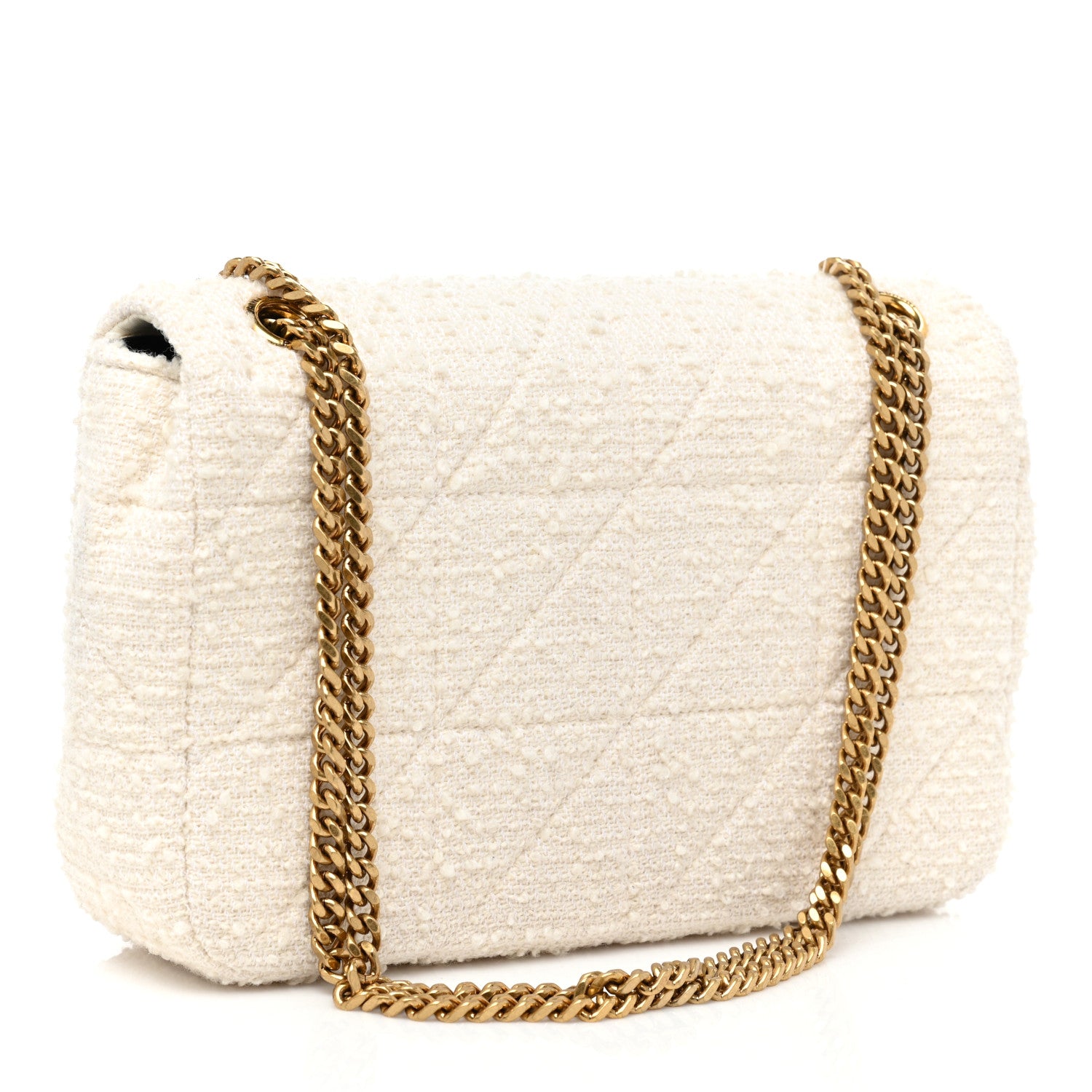 Saint Laurent Boucle Tweed Patchwork Monogram Medium Jamie Baguette Craie 3 of 7