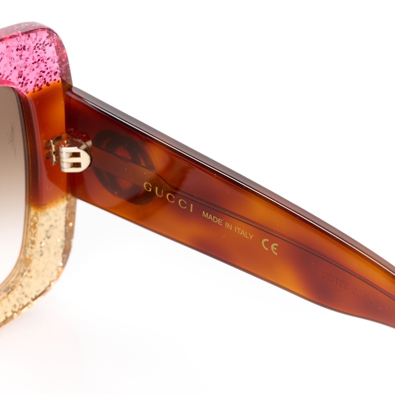 Gucci Square Frame GG0083S Sunglasses Glitter Pink Multi 6 of 8