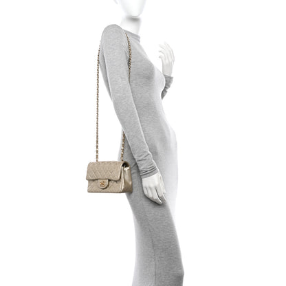 Chanel Metallic Caviar Quilted Mini Rectangular Flap Gold 2 of 12