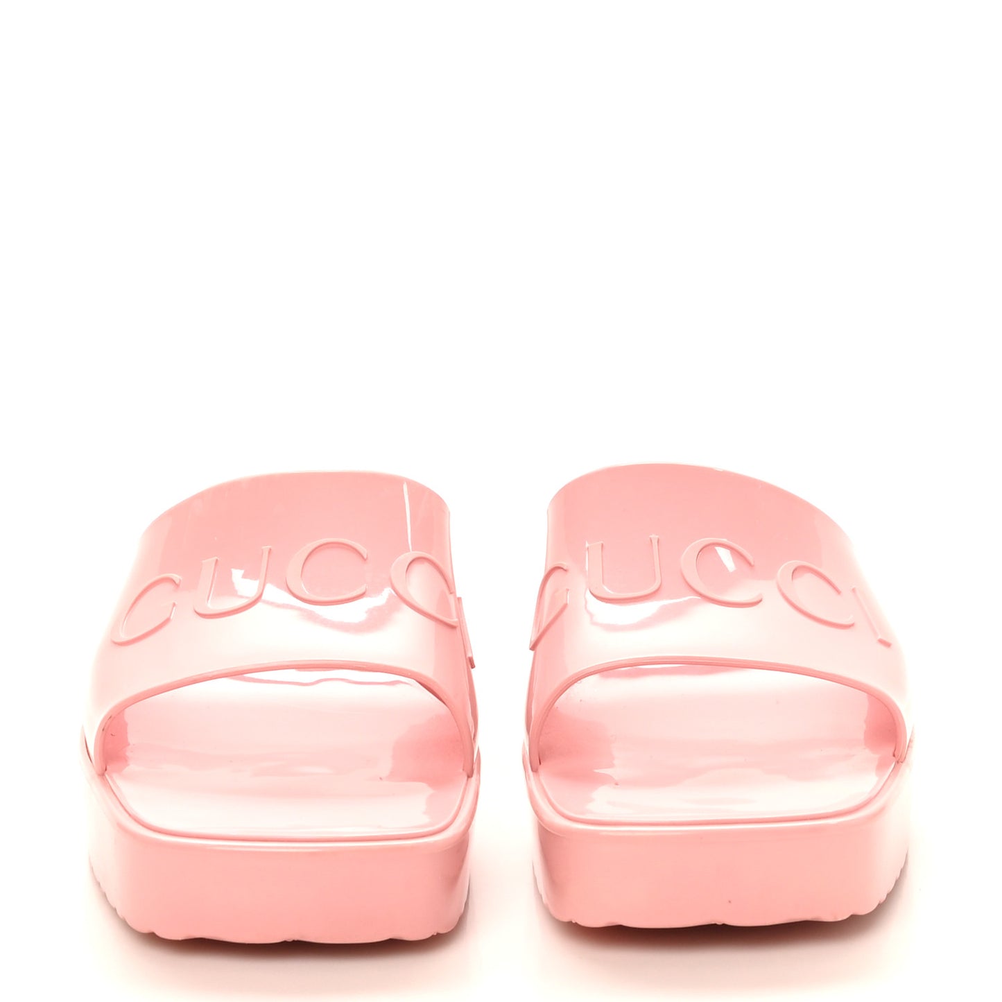 Rubber Gucci Logo Womens Platform 20/60mm Slide Sandals 38 Wild Rose