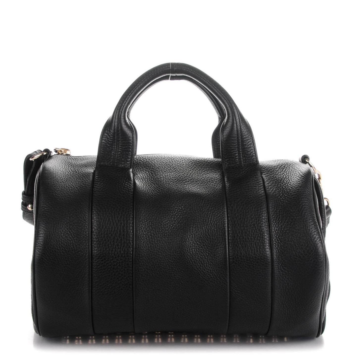 Pebbled Lambskin Rocco Black Pale Gold Hardware