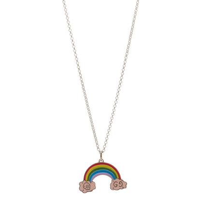 Gucci Sterling Silver Enamel GucciGhost Rainbow Pendant Necklace 1 of 5