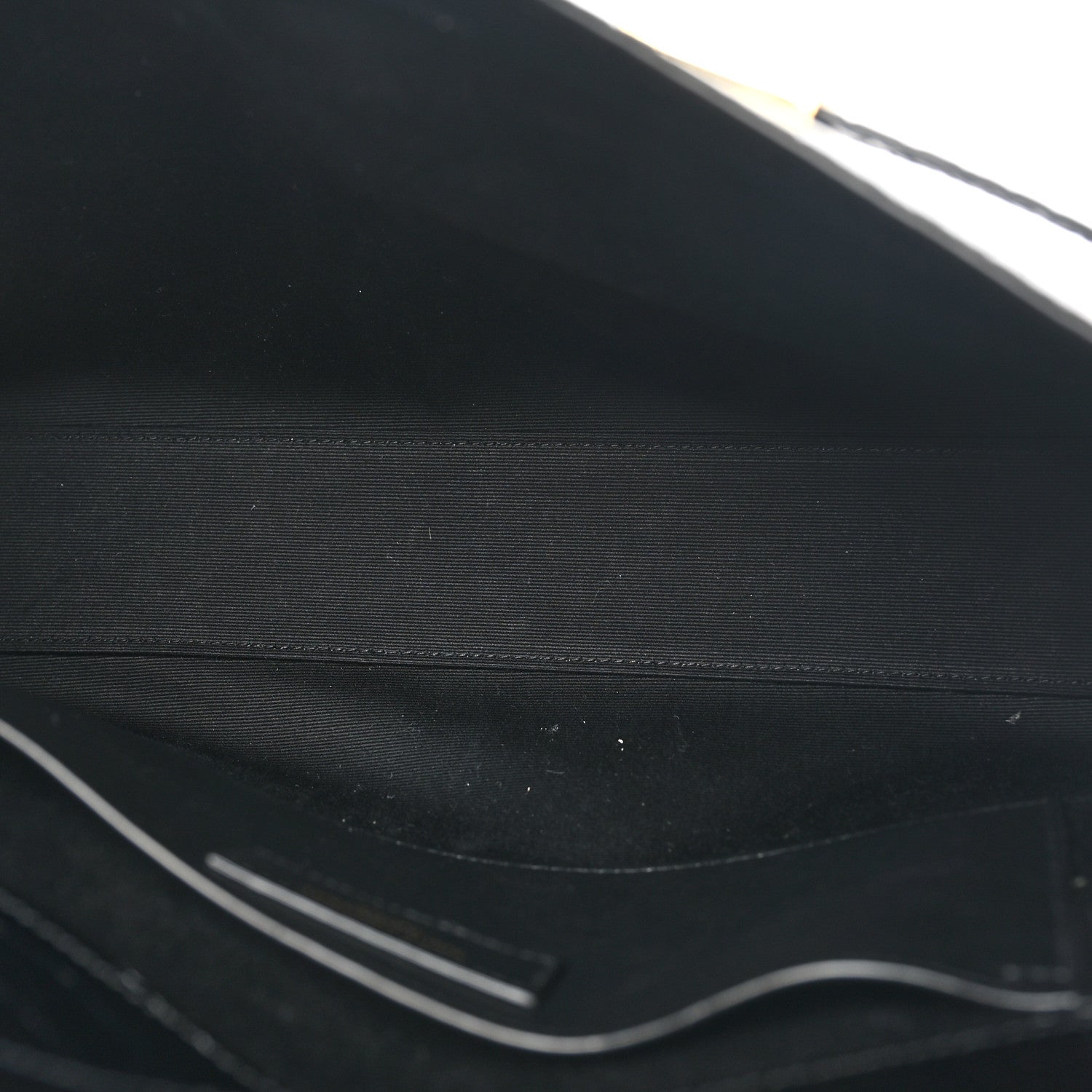 Saint Laurent Shiny Calfskin Crocodile Embossed Manhattan Baguette Black 5 of 10