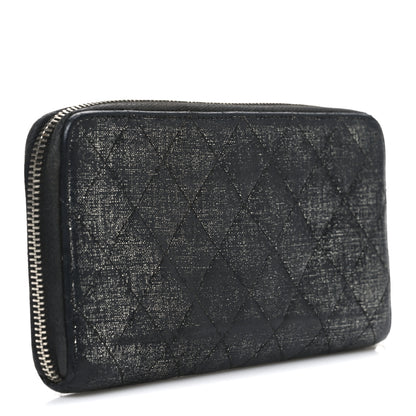 Chanel Iridescent Calfskin Quilted Zip Around Wallet Grey 3 of 9