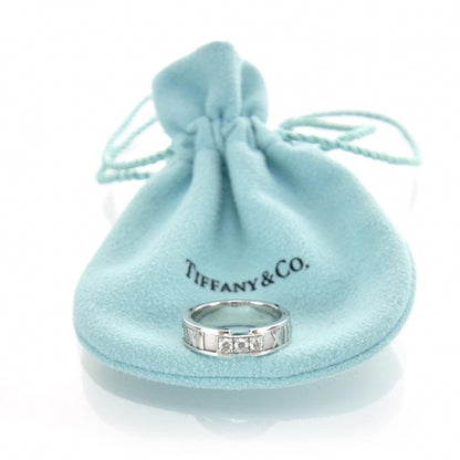 Tiffany 18k White Gold Diamond Atlas Ring 6 7 of 8