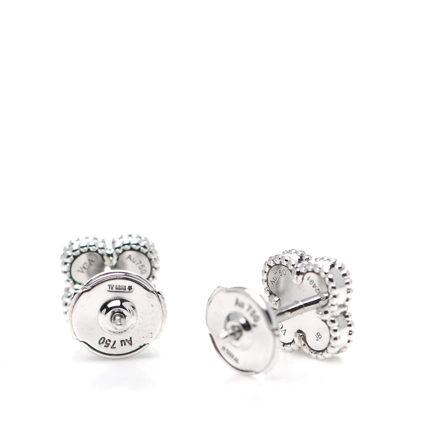 18K White Gold Mother of Pearl Sweet Alhambra Earrings