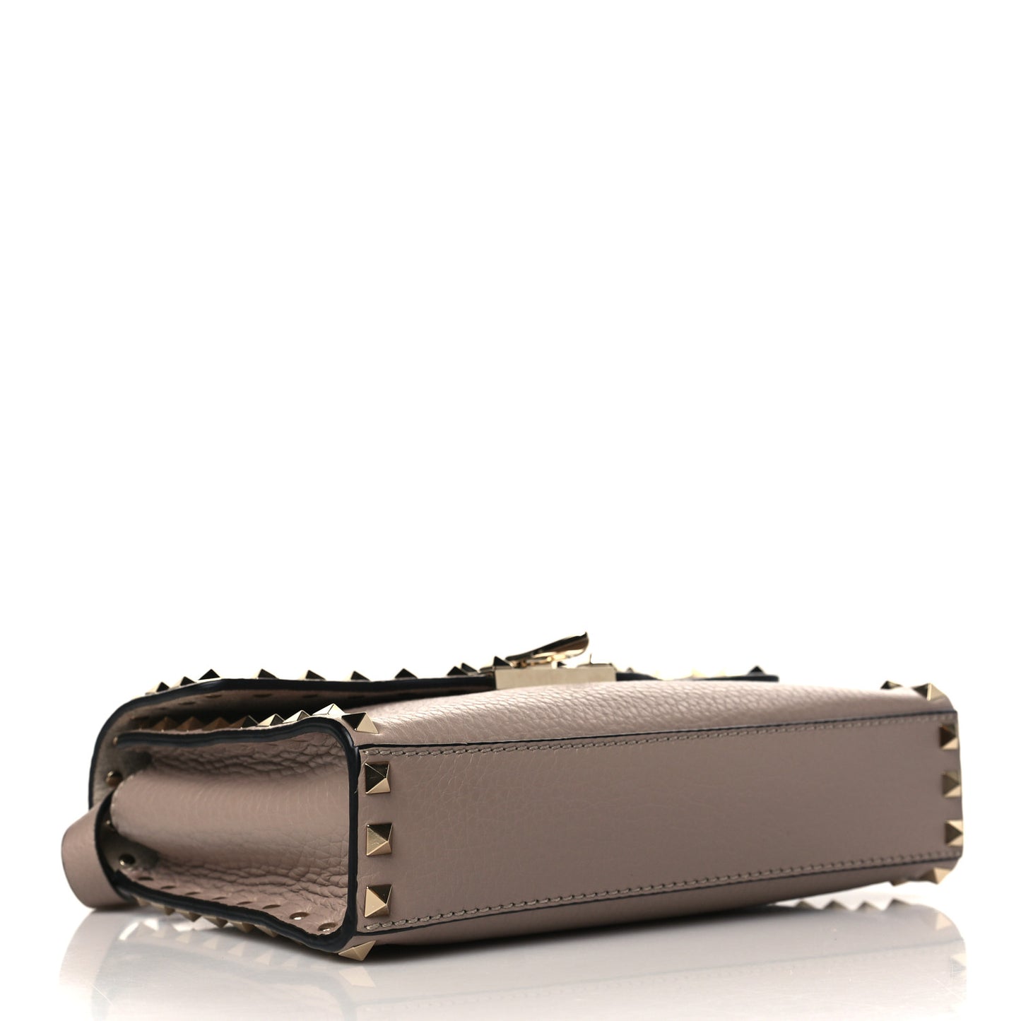 Pebbled Calfskin Medium Rockstud Flip Lock Crossbody Bag Poudre