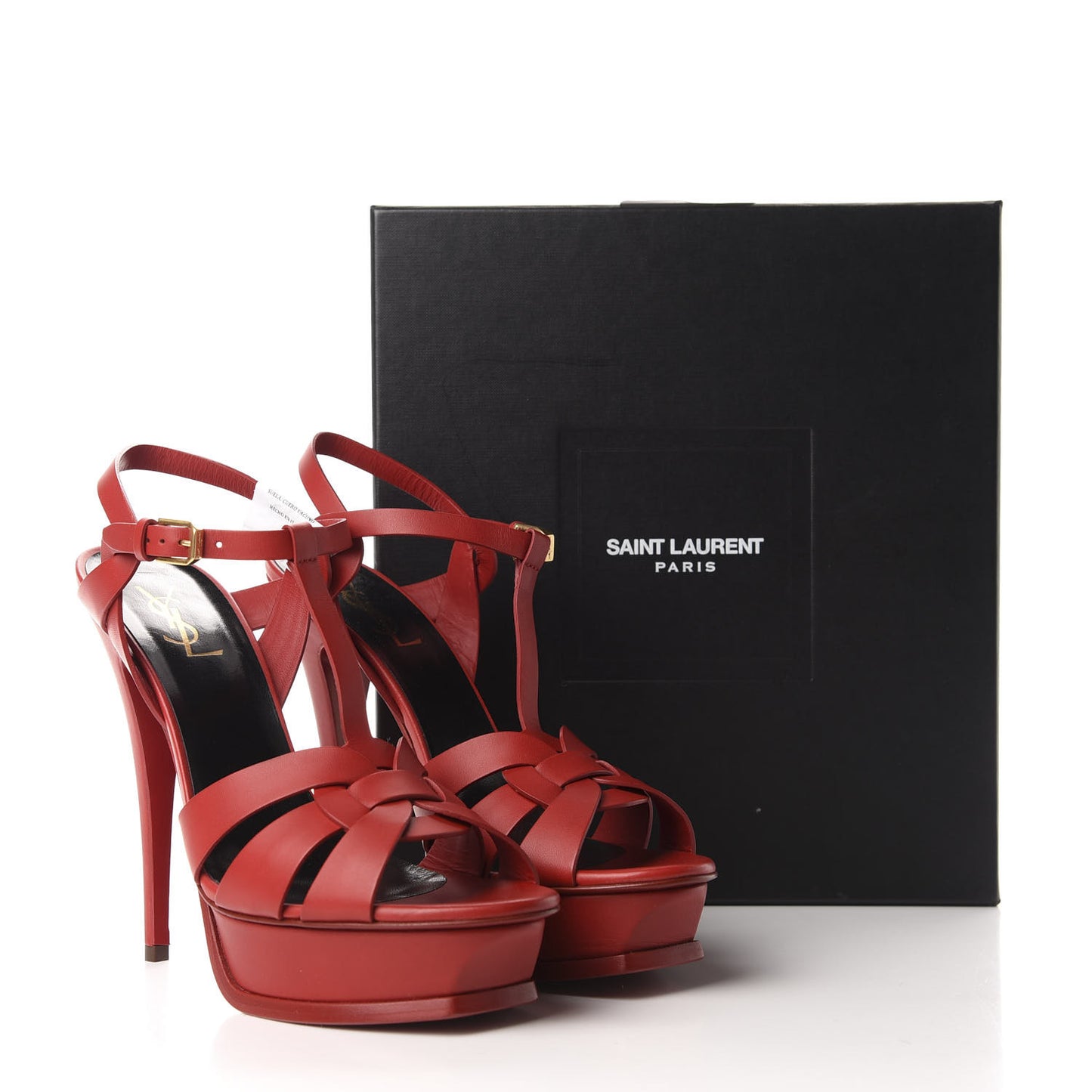 Calfskin Tribute 105 Platform Sandals 41.5 New Red