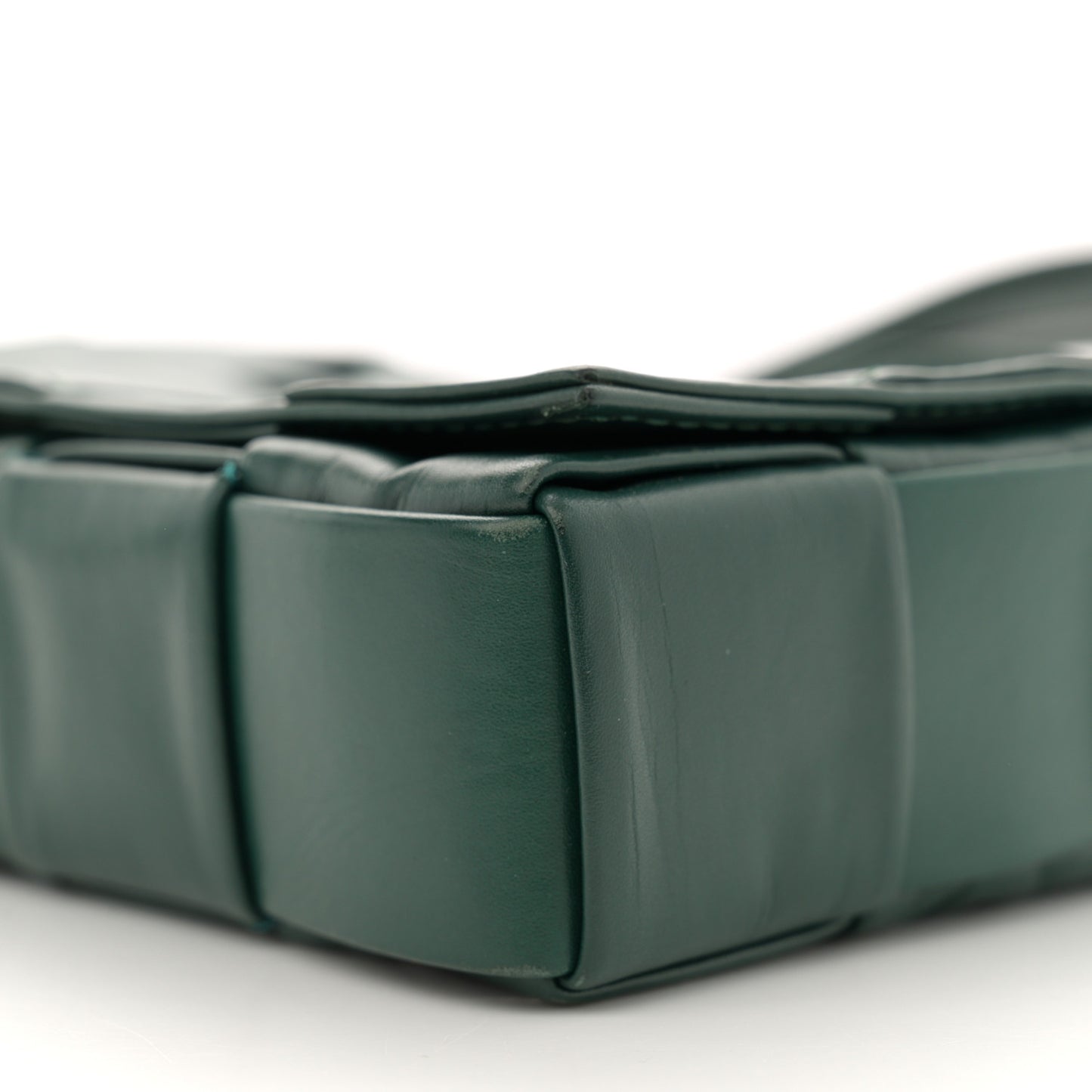 Paper Calfskin Maxi Intreccio Small Cassette Crossbody Bag Raintree