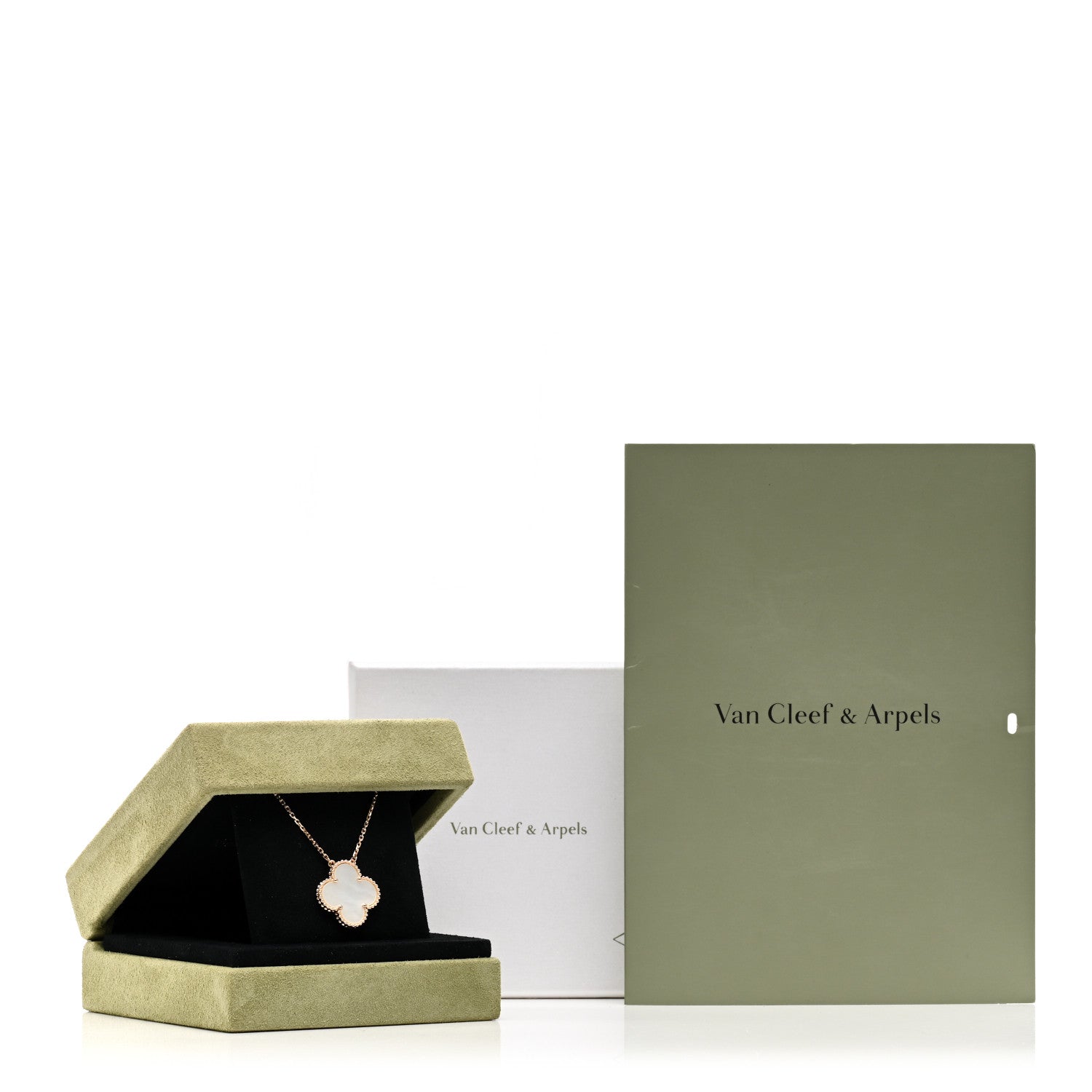 Van Cleef & Arpels 18K Rose Gold Mother of Pearl "Edition Ginza" Magic Alhambra Pendant Necklace 5 of 5