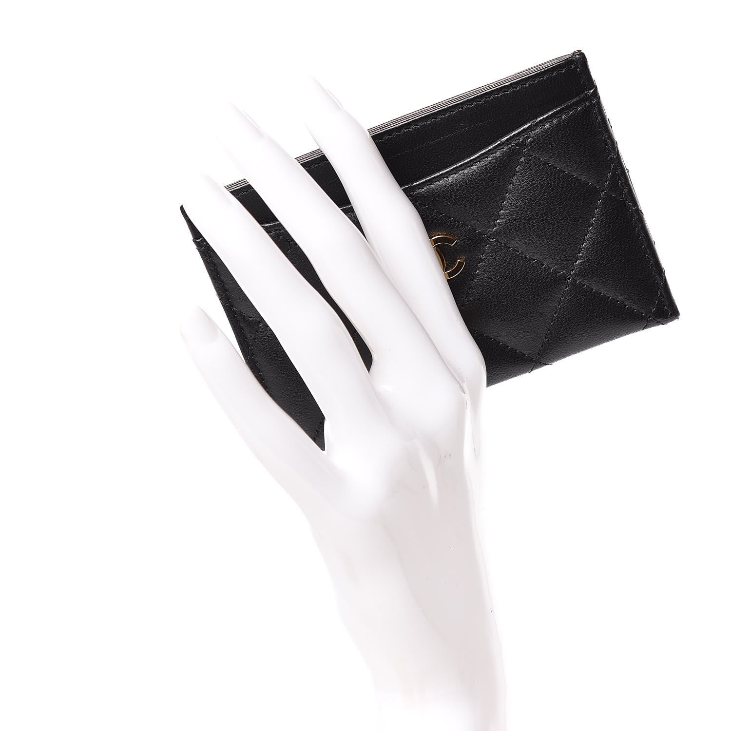 Chanel Lambskin Quilted Card Holder Black 2 of 8