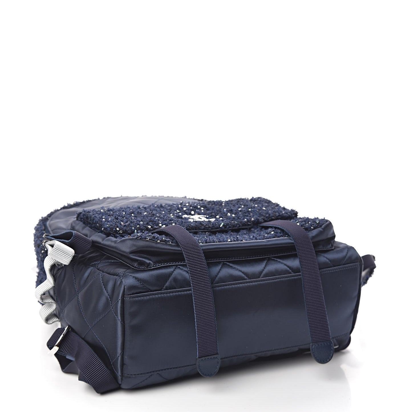 Tweed Nylon Quilted Astronaut Essentials Backpack Navy