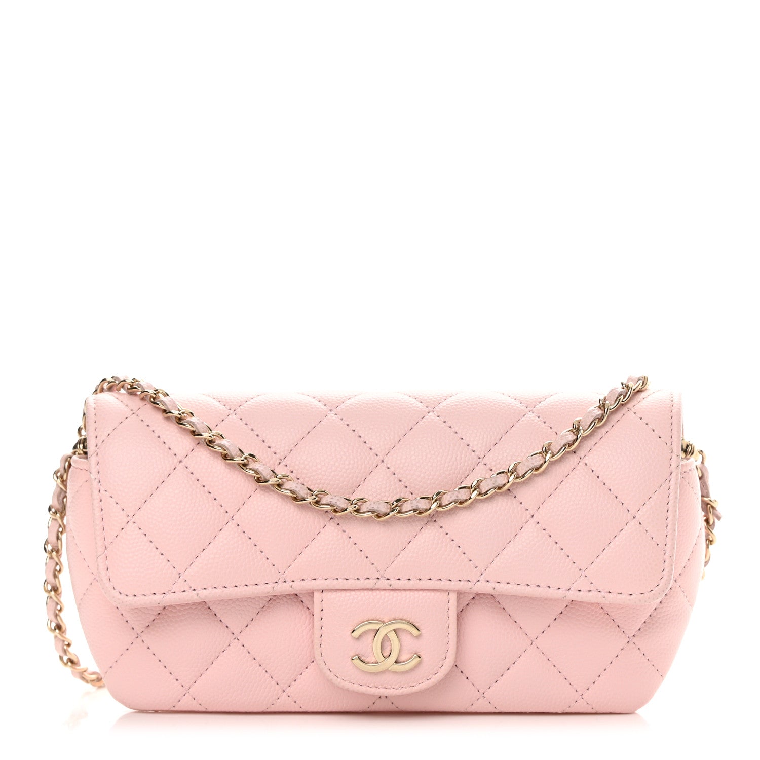 Chanel Caviar Quilted Glasses Case With Chain Light Pink 1 of 14