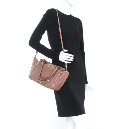 Valentino Garavani Vitello Small Rockstud Tote Poudre 2 of 8