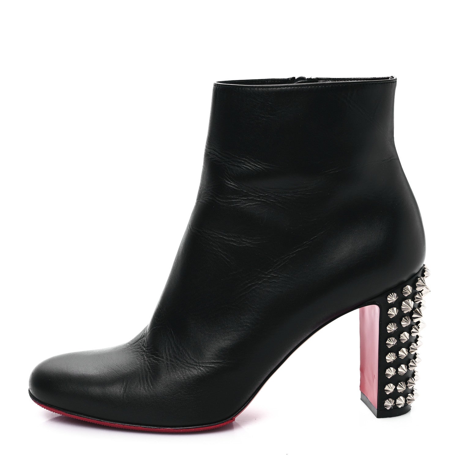 Christian Louboutin Smooth Calfskin Suzi Folk 85 Ankle Boots 39 Black 1 of 7