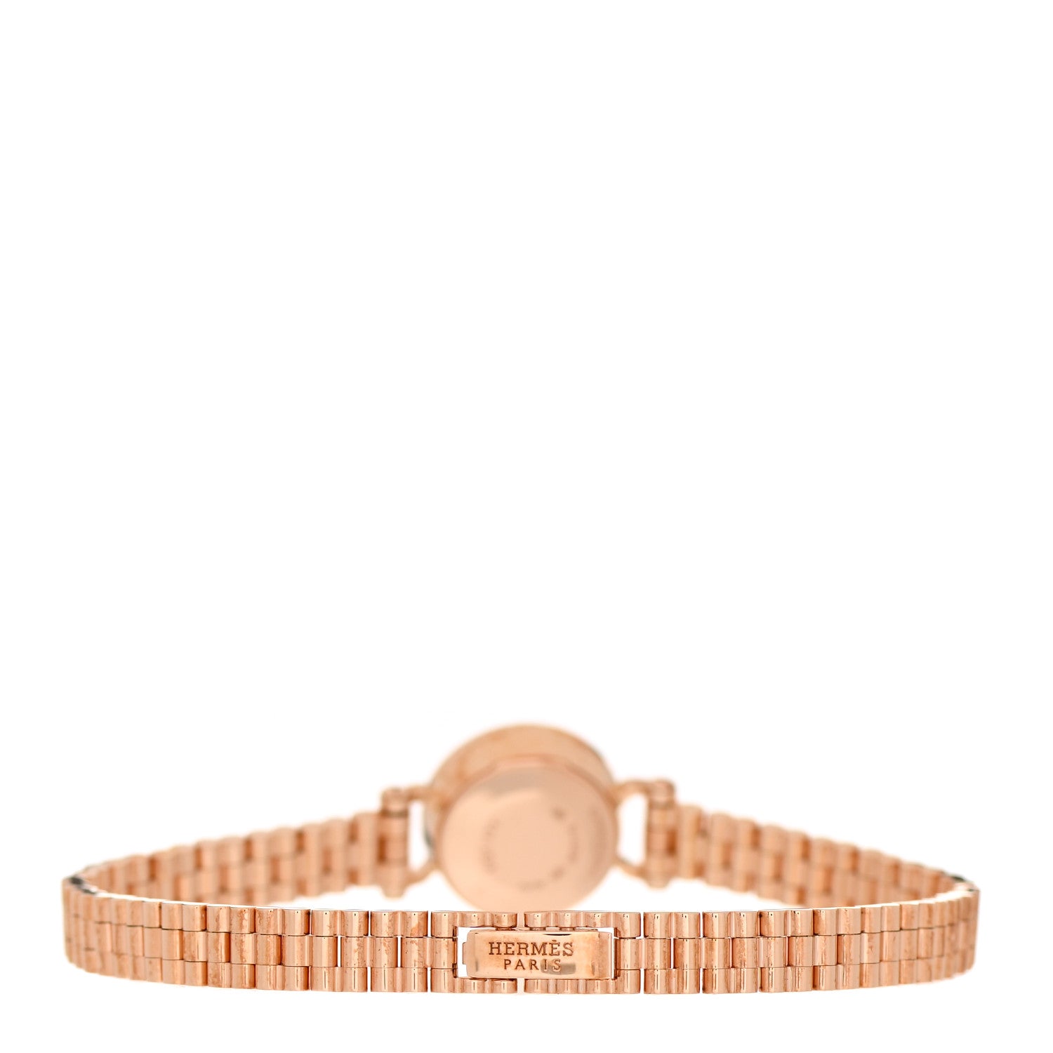 Hermes 18K Rose Gold Diamond Bezel 16mm Faubourg Quartz Watch 3 of 5