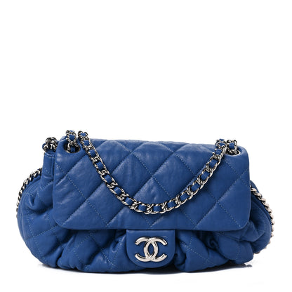 Chanel Washed Lambskin Quilted Medium Chain Around Messenger Blue 1 of 6