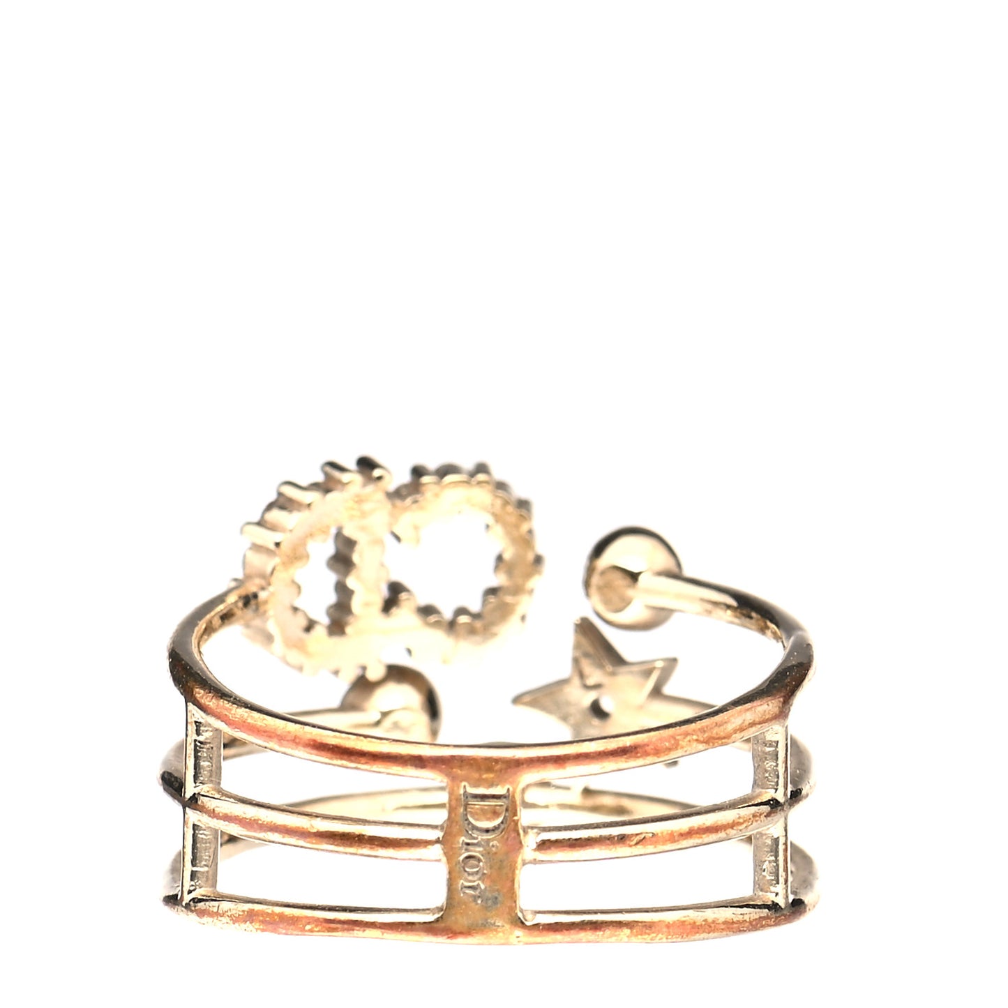 Metal Crystal Shiny-D Ring L Gold