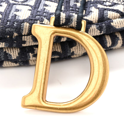 Christian Dior Oblique Embroidered Saddle Bag Blue 14 of 14