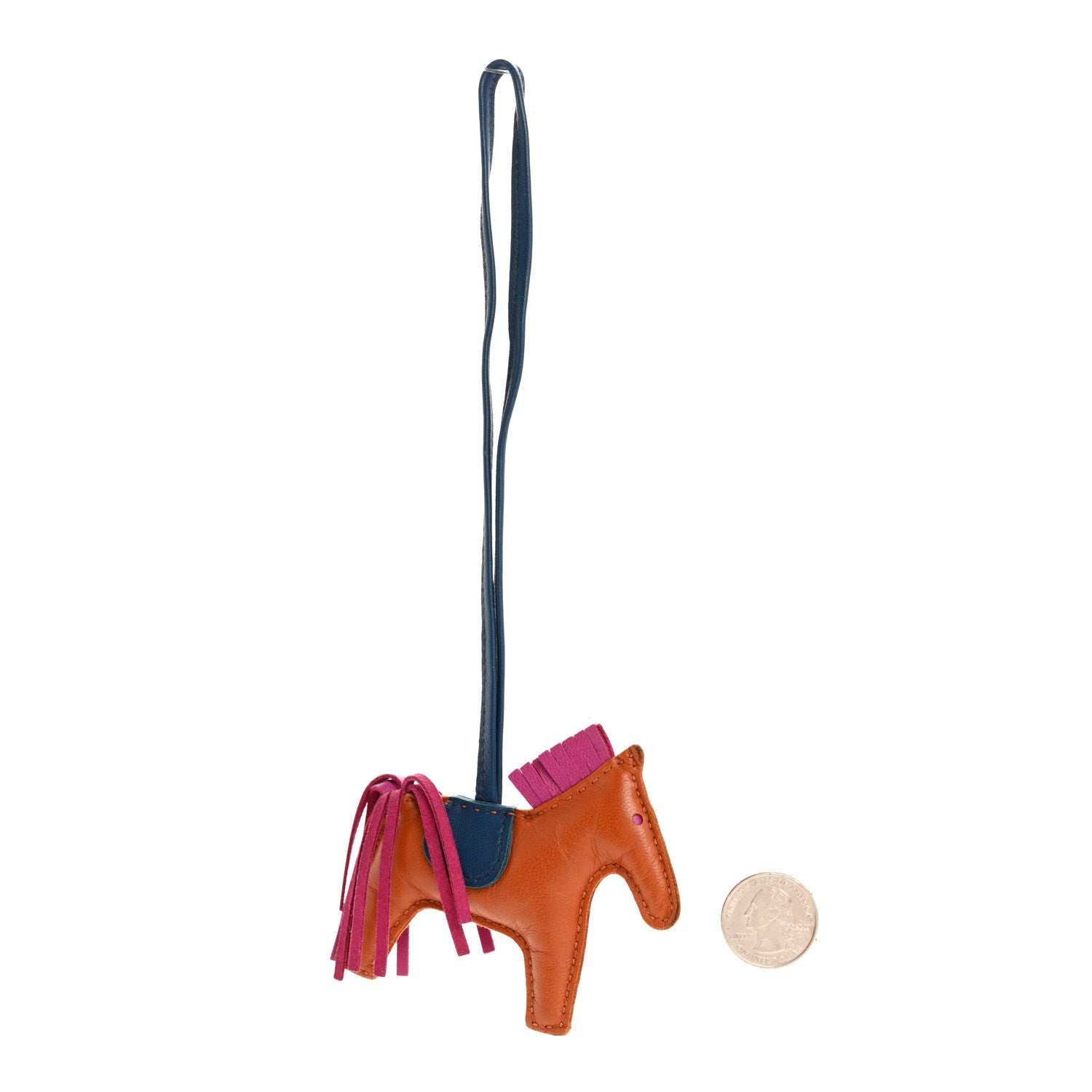Hermes Milo Lambskin Grigri Rodeo Horse Bag Charm PM Pain D'Epice Rose Pourpre Bleu De Malte 2 of 5