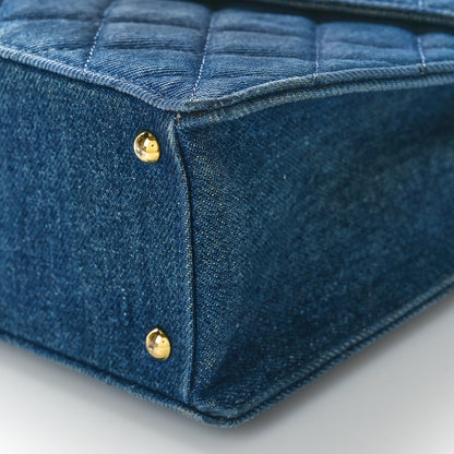 Chanel Denim Quilted Kelly Flap Bag Blue 10 of 10